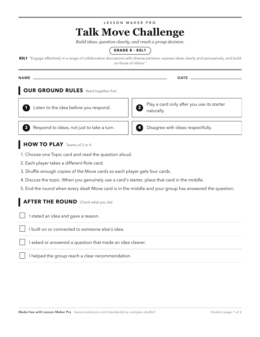 Preview of the 8SL1 printable worksheet