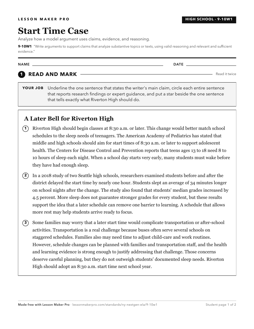 Preview of the 9-10W1 printable worksheet