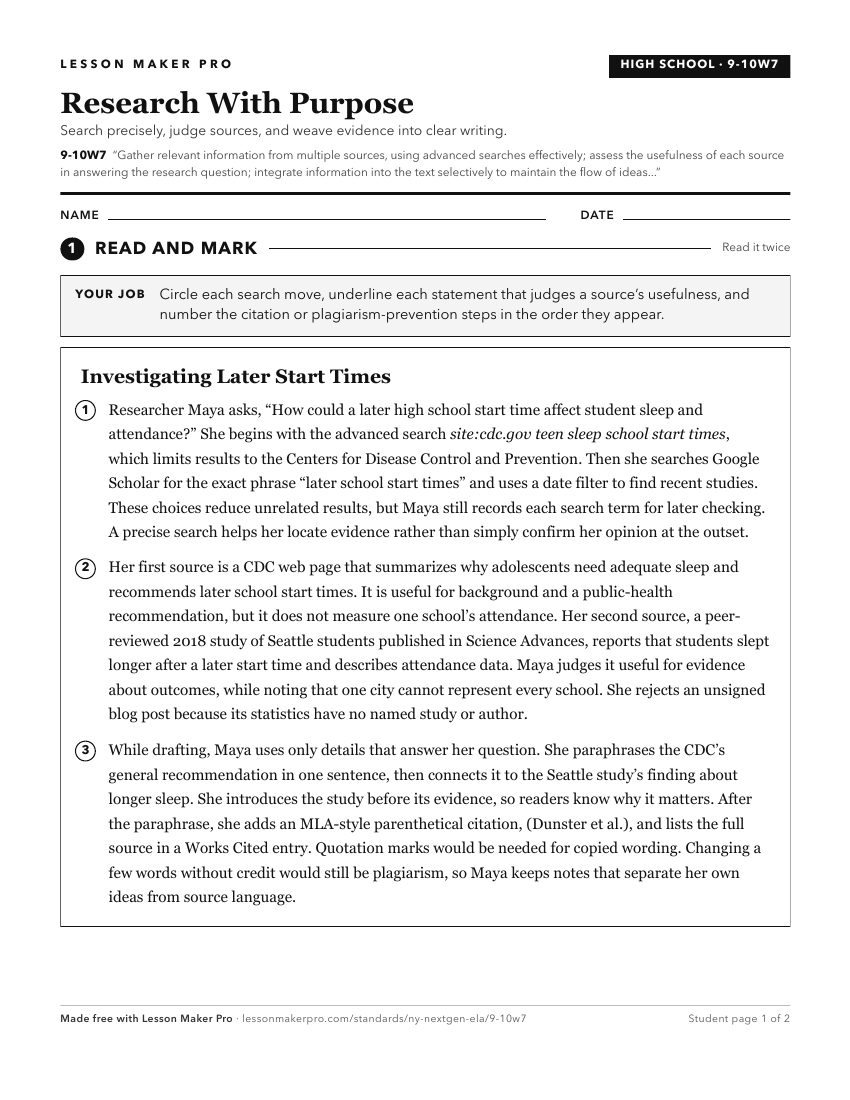 Preview of the 9-10W7 printable worksheet