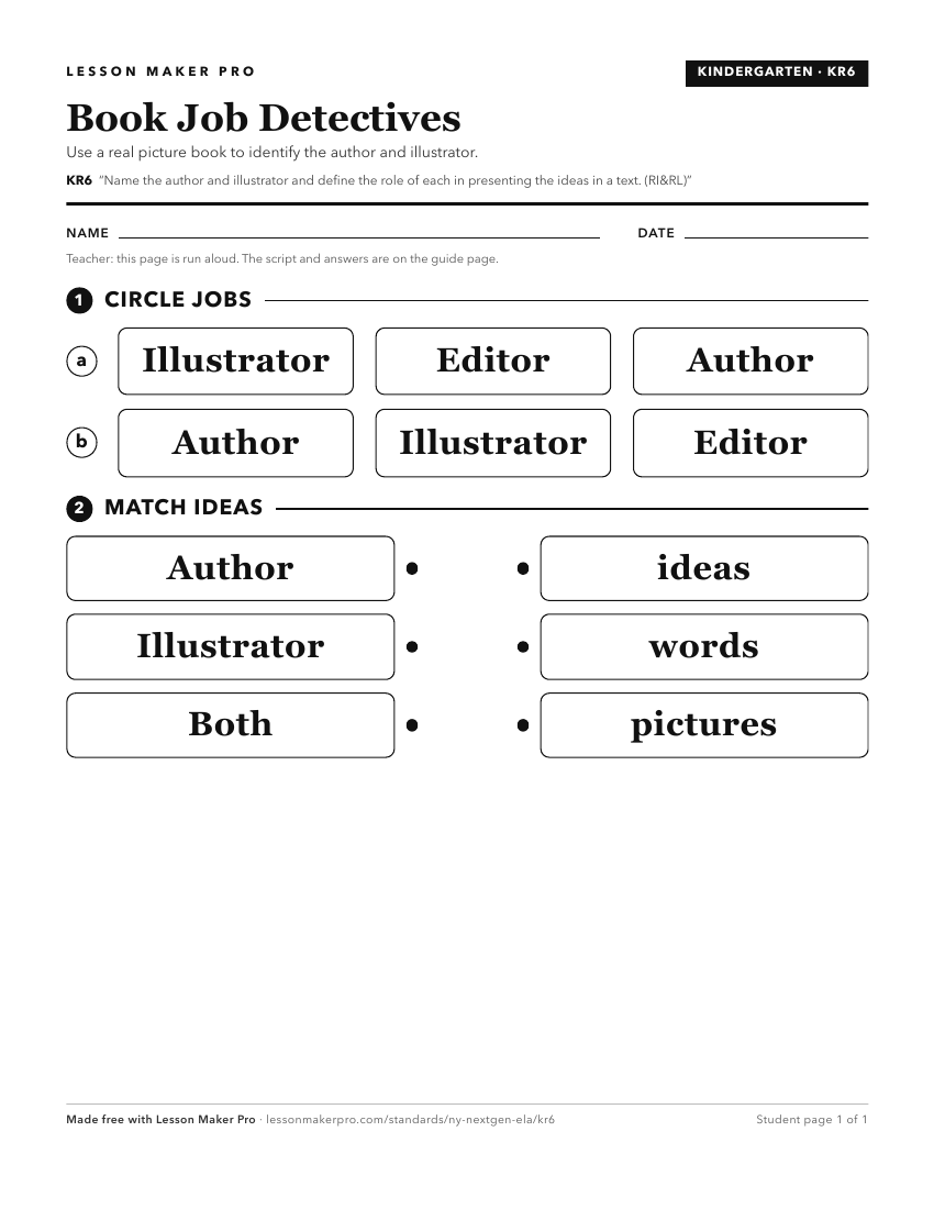 Preview of the KR6 printable worksheet
