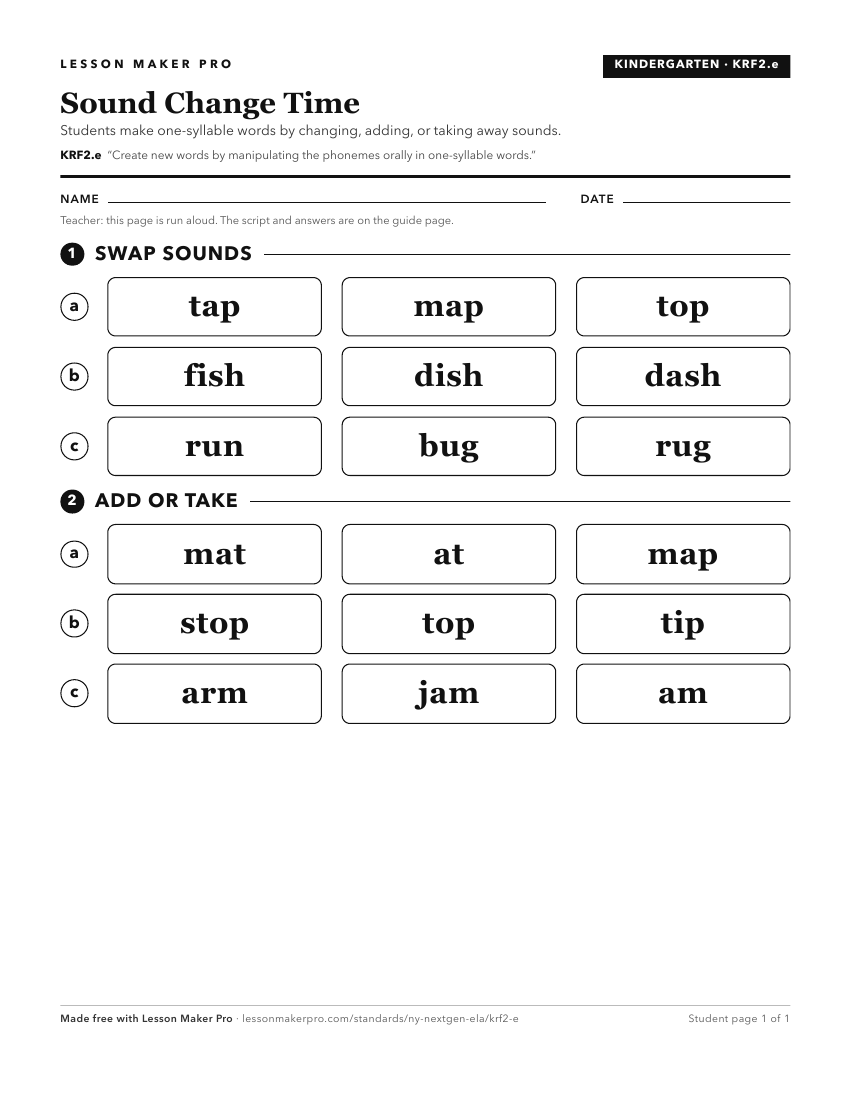Preview of the KRF2.e printable worksheet