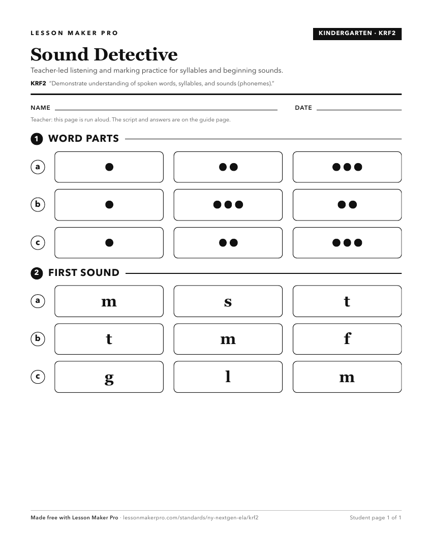 Preview of the KRF2 printable worksheet