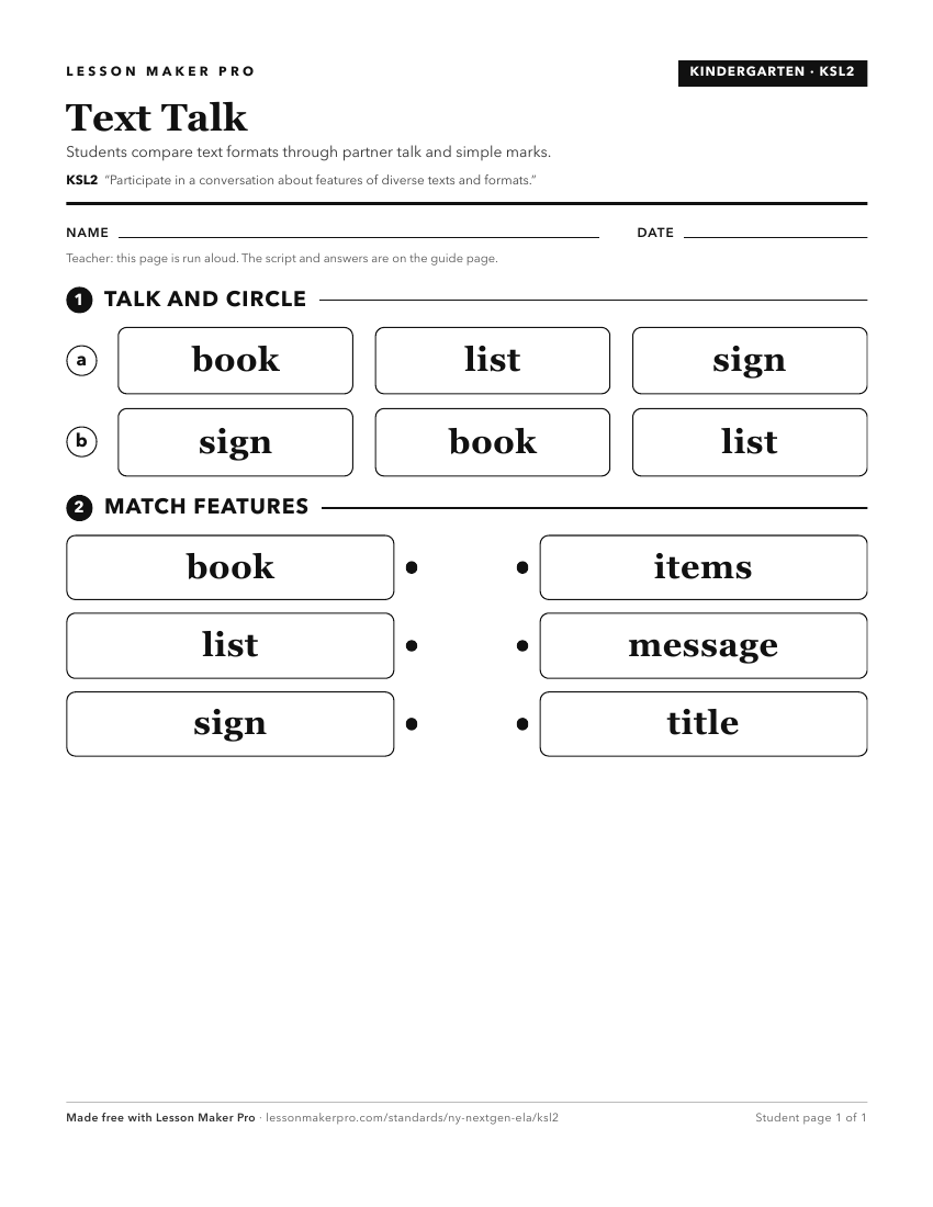 Preview of the KSL2 printable worksheet