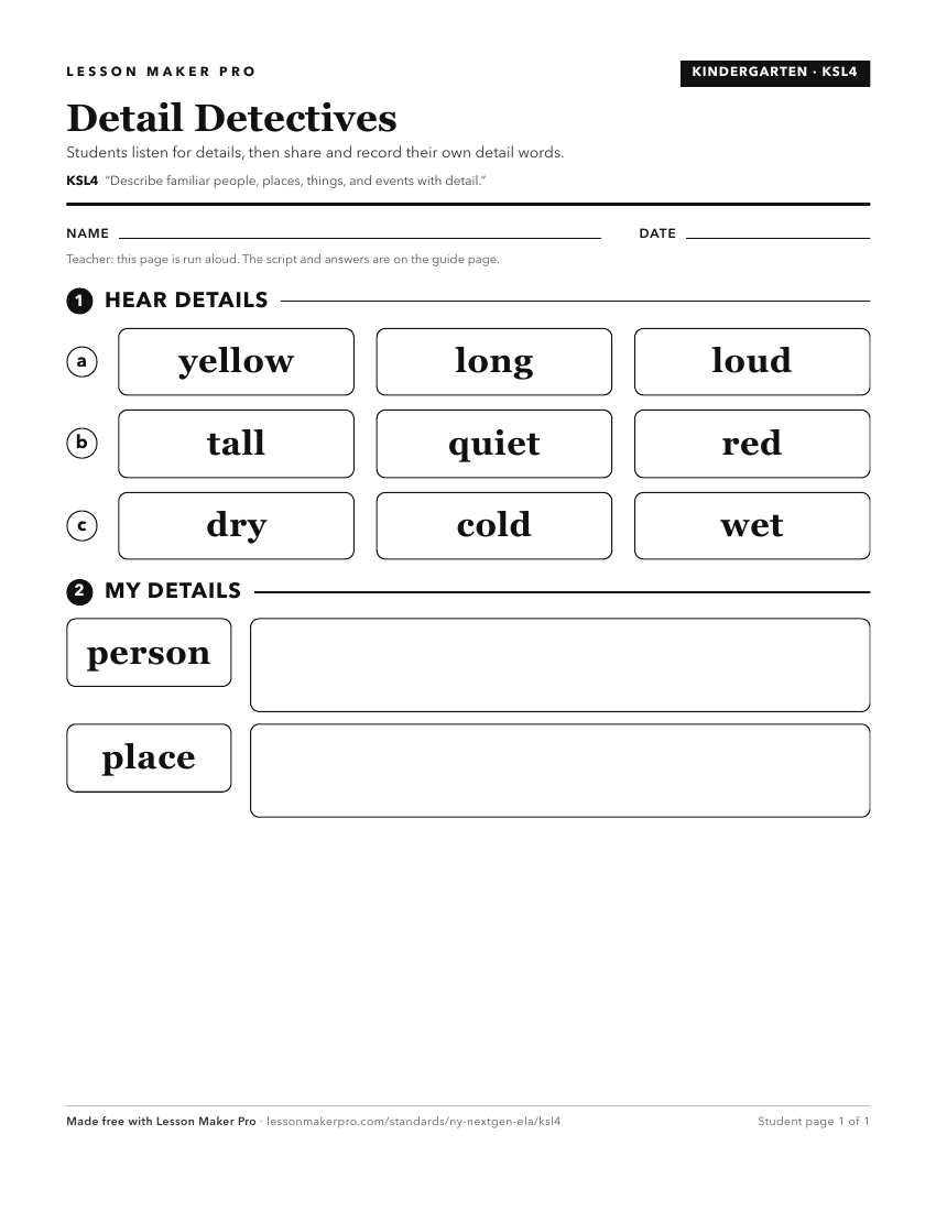 Preview of the KSL4 printable worksheet