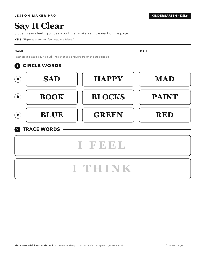 Preview of the KSL6 printable worksheet