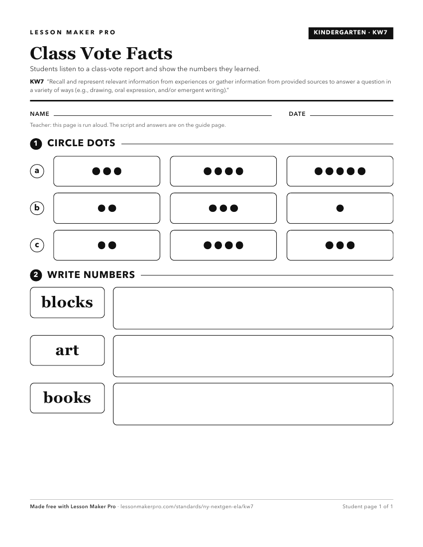 Preview of the KW7 printable worksheet