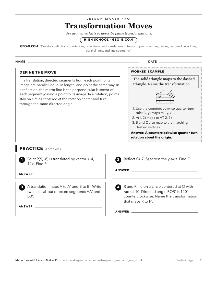 Preview of the GEO-G.CO.4 printable worksheet