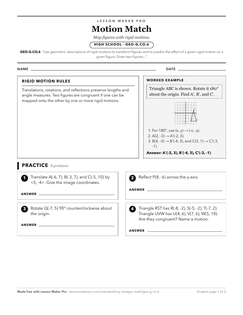 Preview of the GEO-G.CO.6 printable worksheet