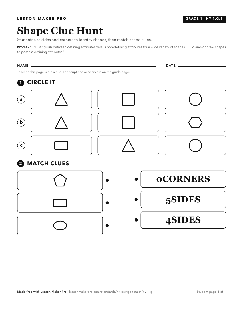 Preview of the NY-1.G.1 printable worksheet