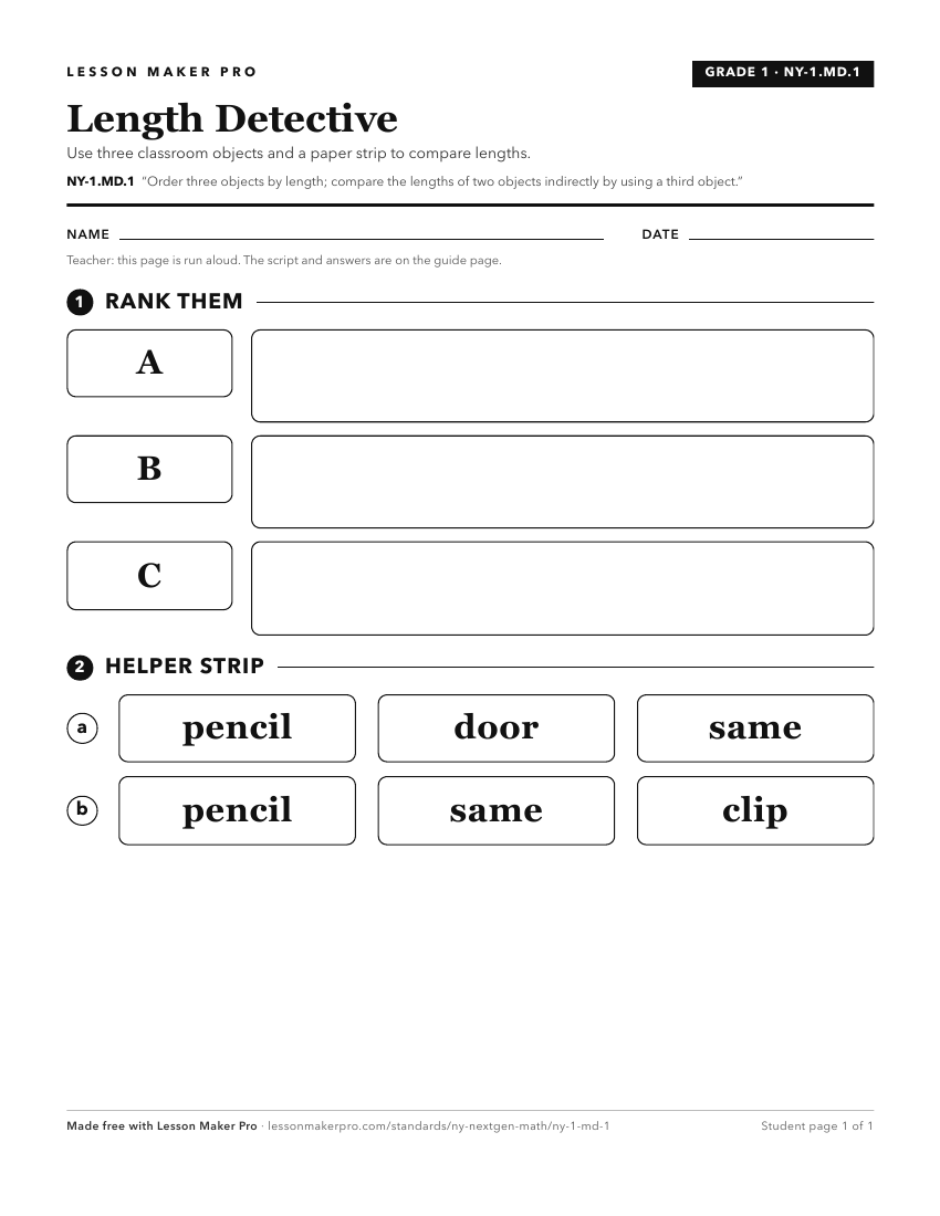 Preview of the NY-1.MD.1 printable worksheet