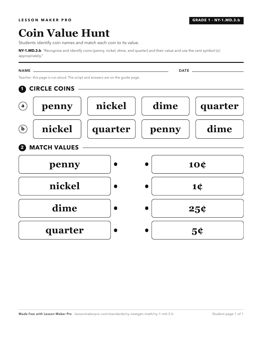Preview of the NY-1.MD.3.b printable worksheet