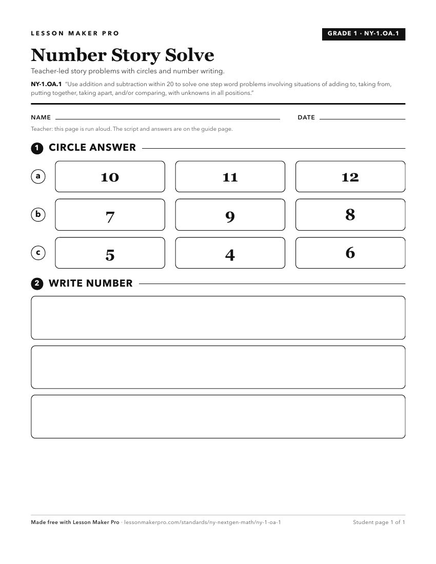 Preview of the NY-1.OA.1 printable worksheet