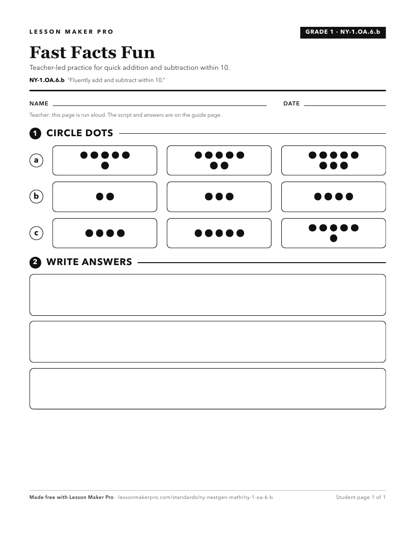 Preview of the NY-1.OA.6.b printable worksheet
