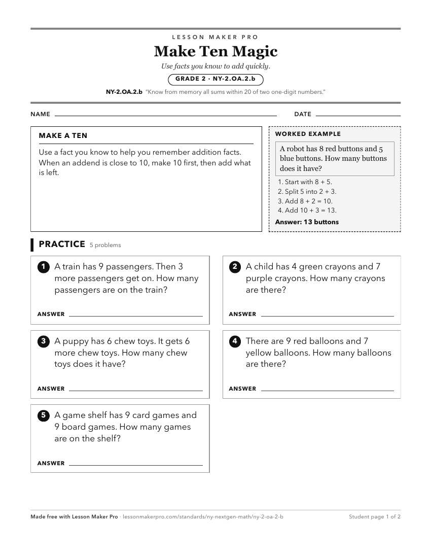 Preview of the NY-2.OA.2.b printable worksheet
