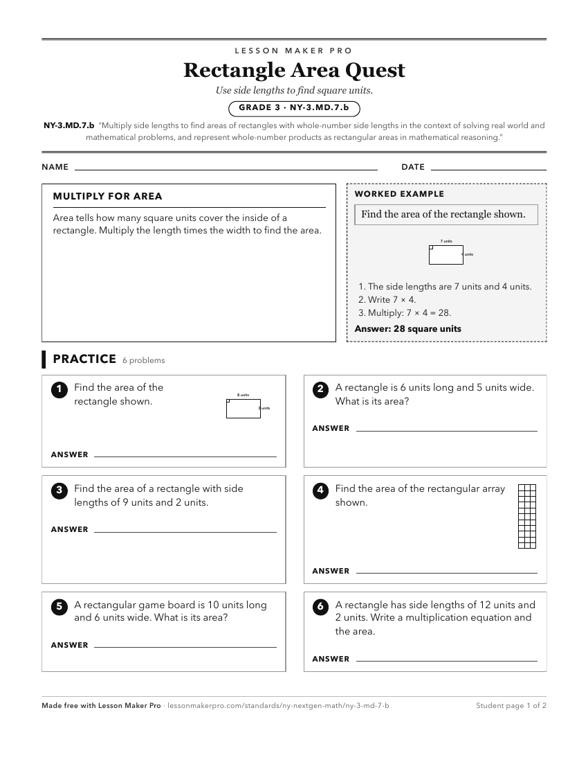 Preview of the NY-3.MD.7.b printable worksheet