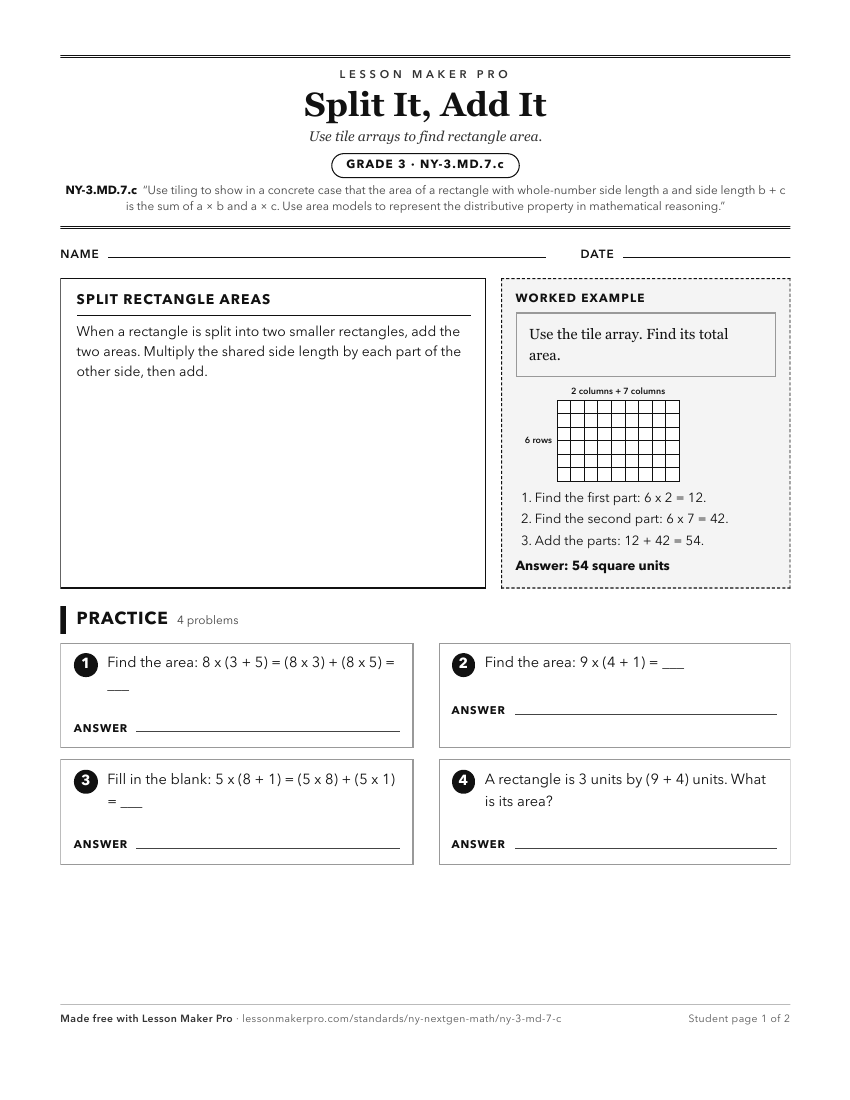 Preview of the NY-3.MD.7.c printable worksheet