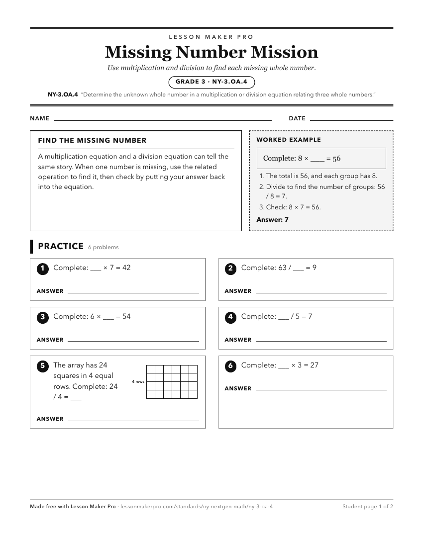 Preview of the NY-3.OA.4 printable worksheet