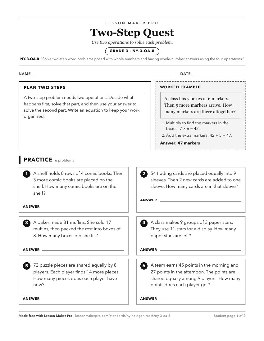 Preview of the NY-3.OA.8 printable worksheet