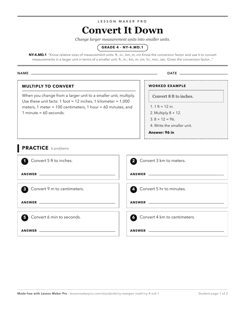 Preview of the NY-4.MD.1 printable worksheet