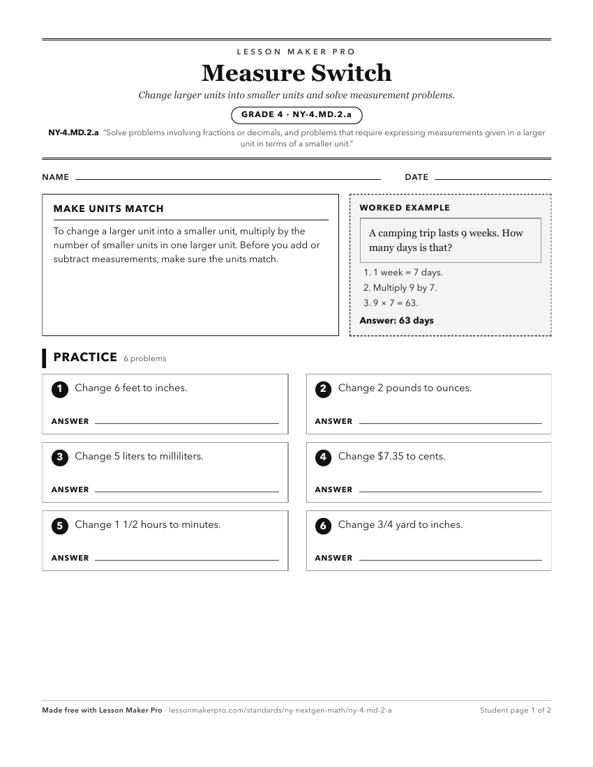 Preview of the NY-4.MD.2.a printable worksheet