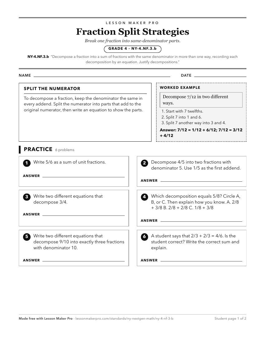 Preview of the NY-4.NF.3.b printable worksheet