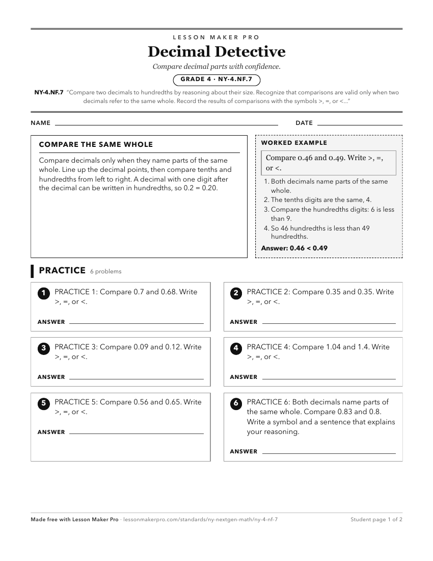 Preview of the NY-4.NF.7 printable worksheet