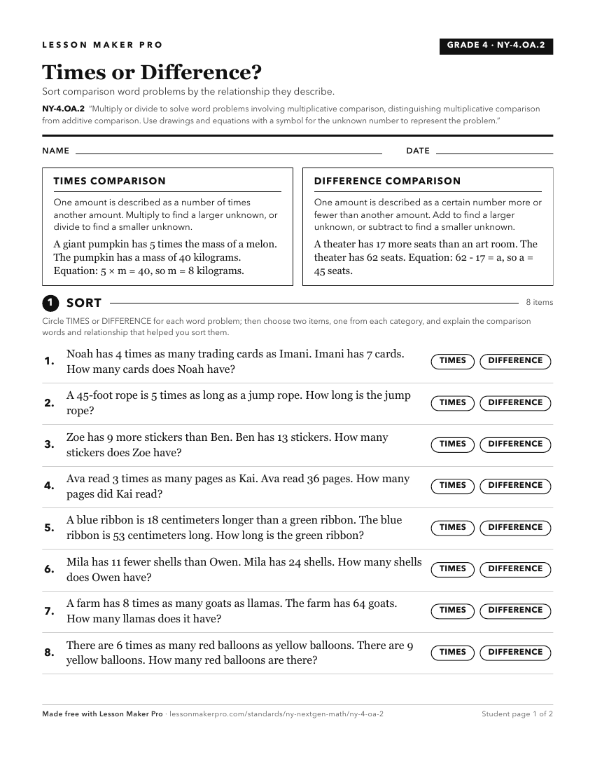 Preview of the NY-4.OA.2 printable worksheet