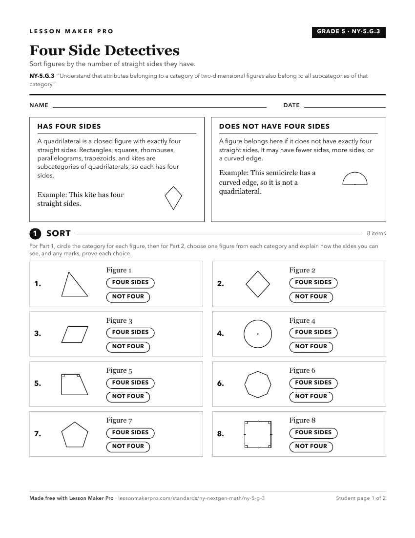 Preview of the NY-5.G.3 printable worksheet