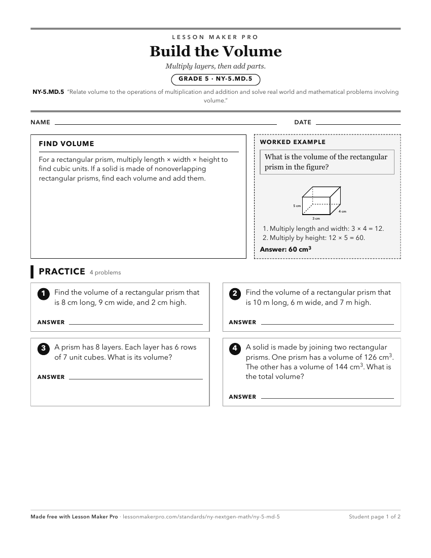 Preview of the NY-5.MD.5 printable worksheet