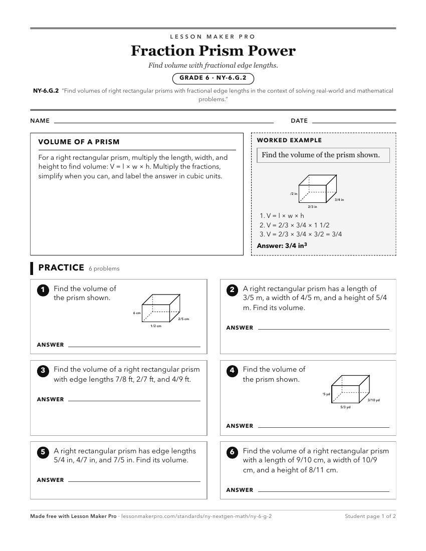 Preview of the NY-6.G.2 printable worksheet
