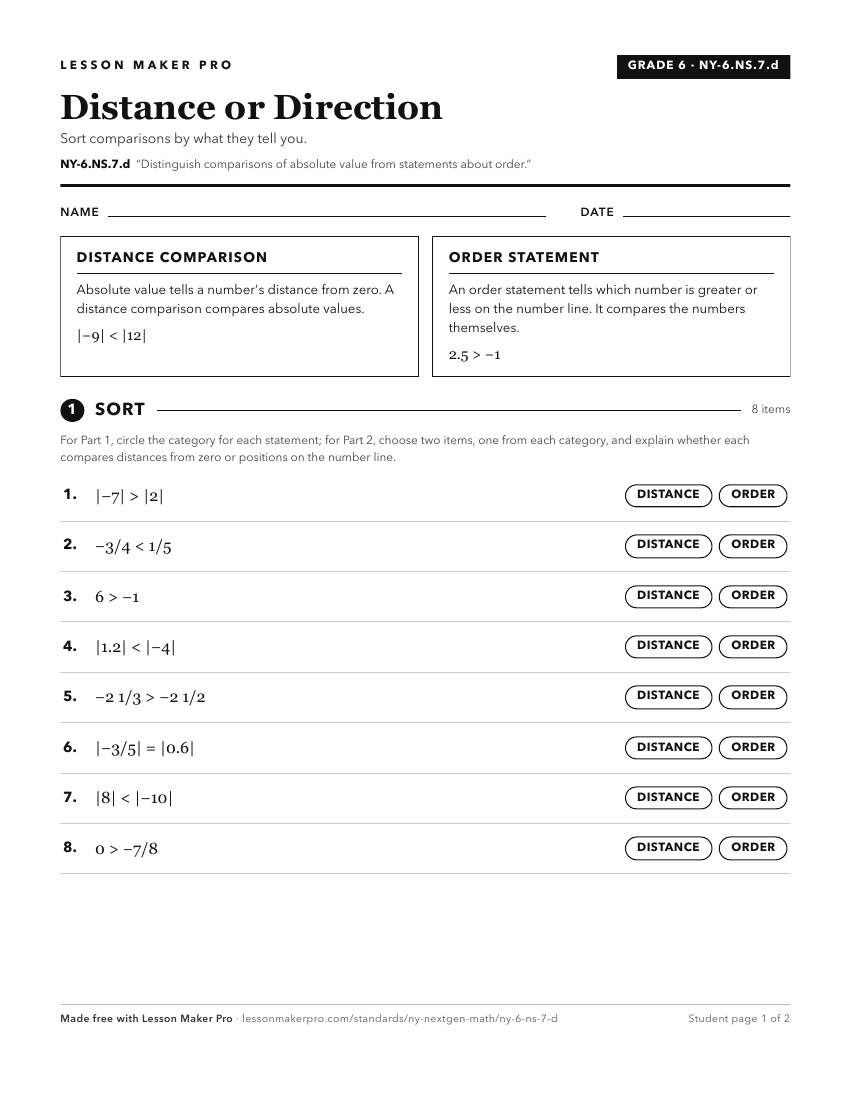 Preview of the NY-6.NS.7.d printable worksheet