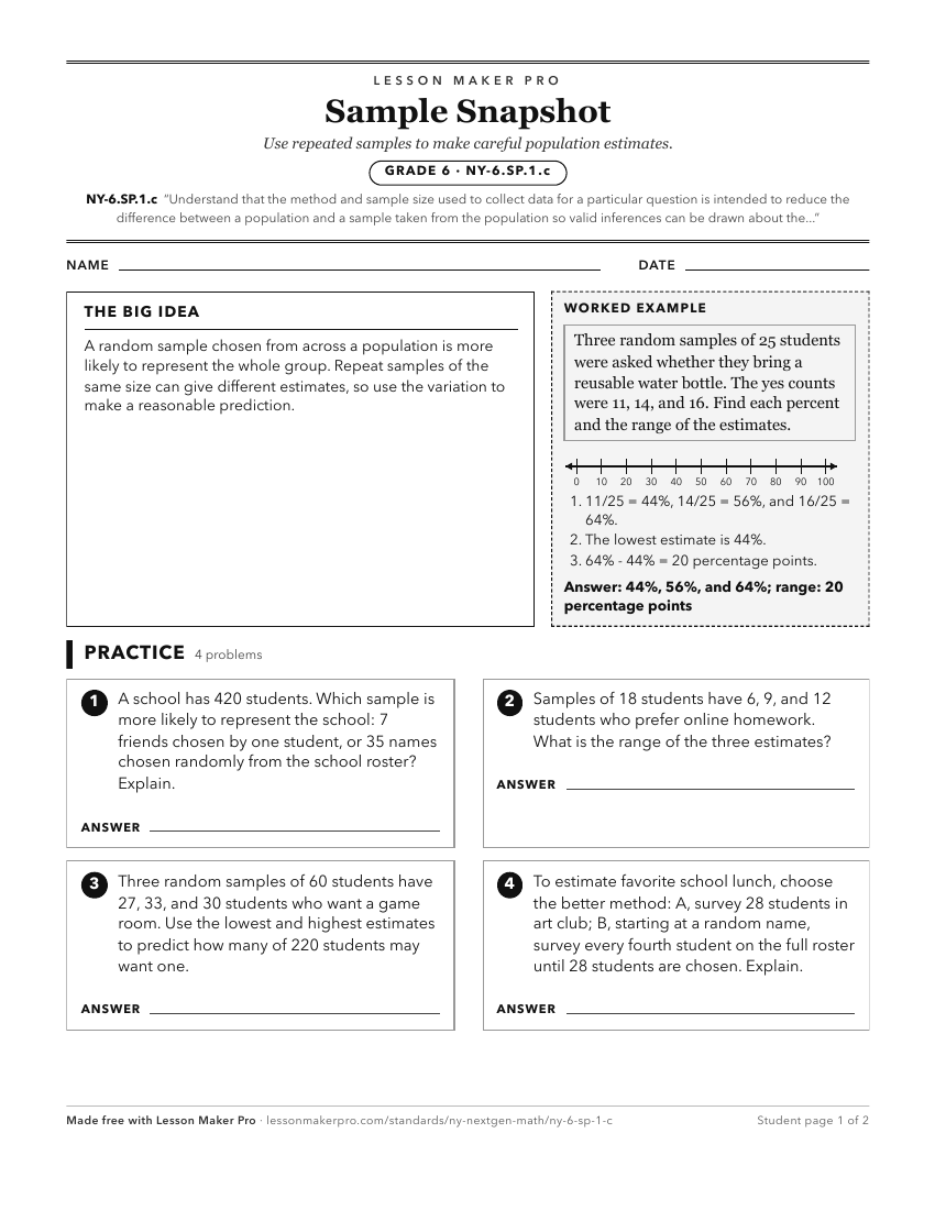 Preview of the NY-6.SP.1.c printable worksheet
