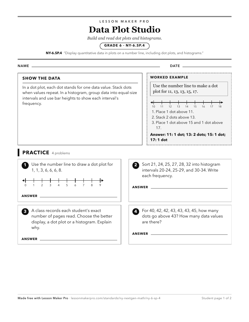 Preview of the NY-6.SP.4 printable worksheet