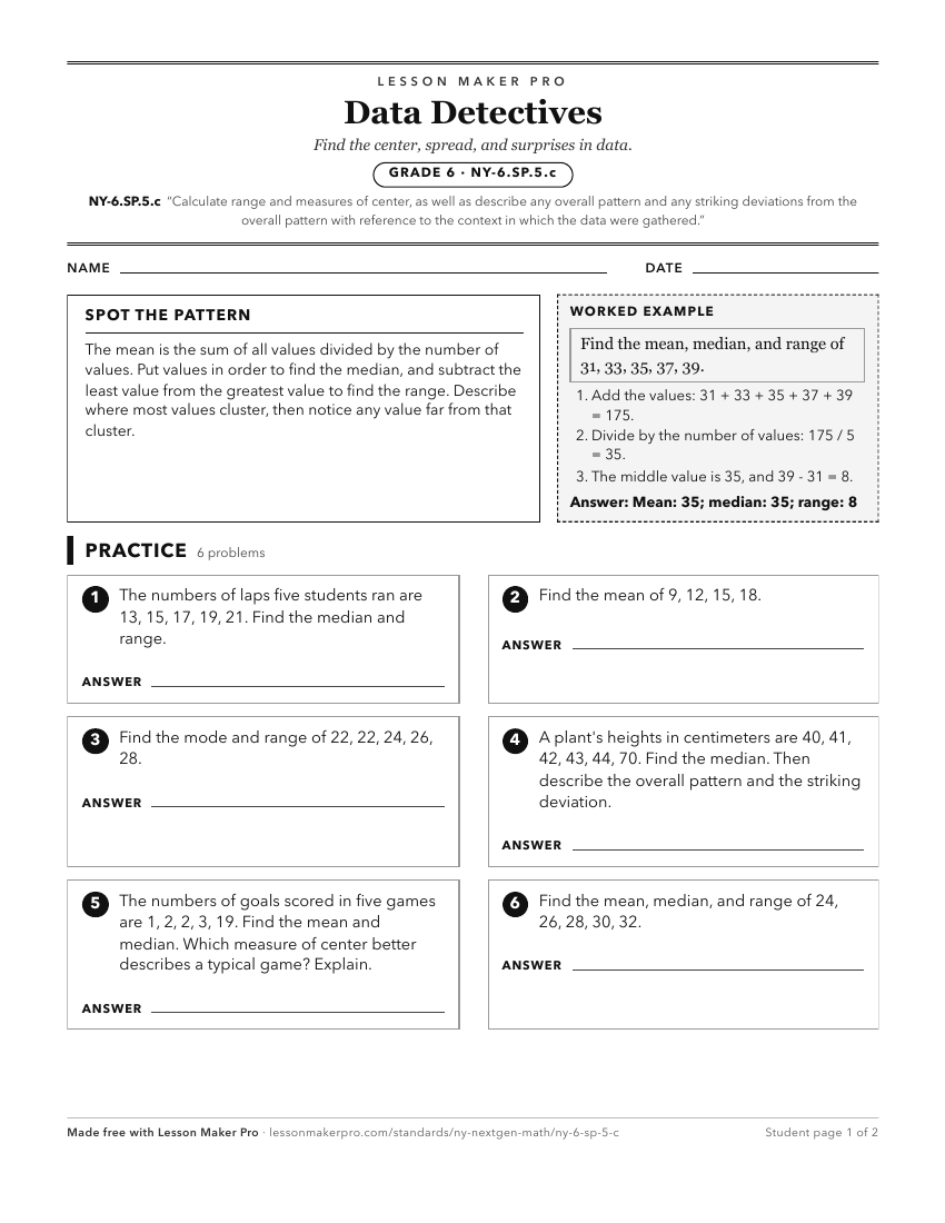 Preview of the NY-6.SP.5.c printable worksheet