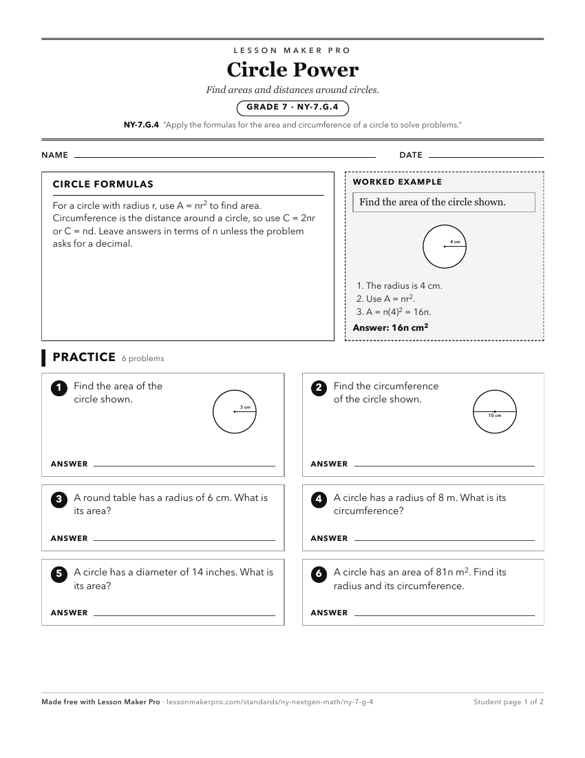 Preview of the NY-7.G.4 printable worksheet