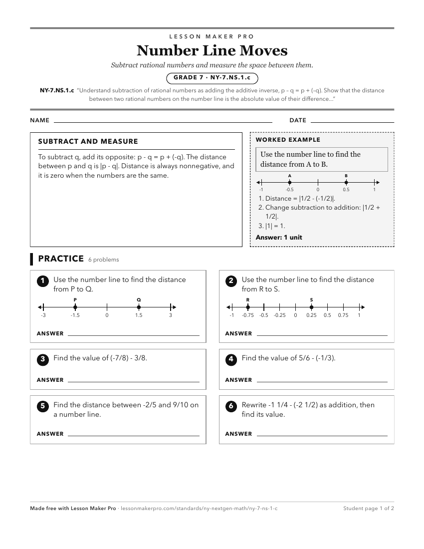 Preview of the NY-7.NS.1.c printable worksheet