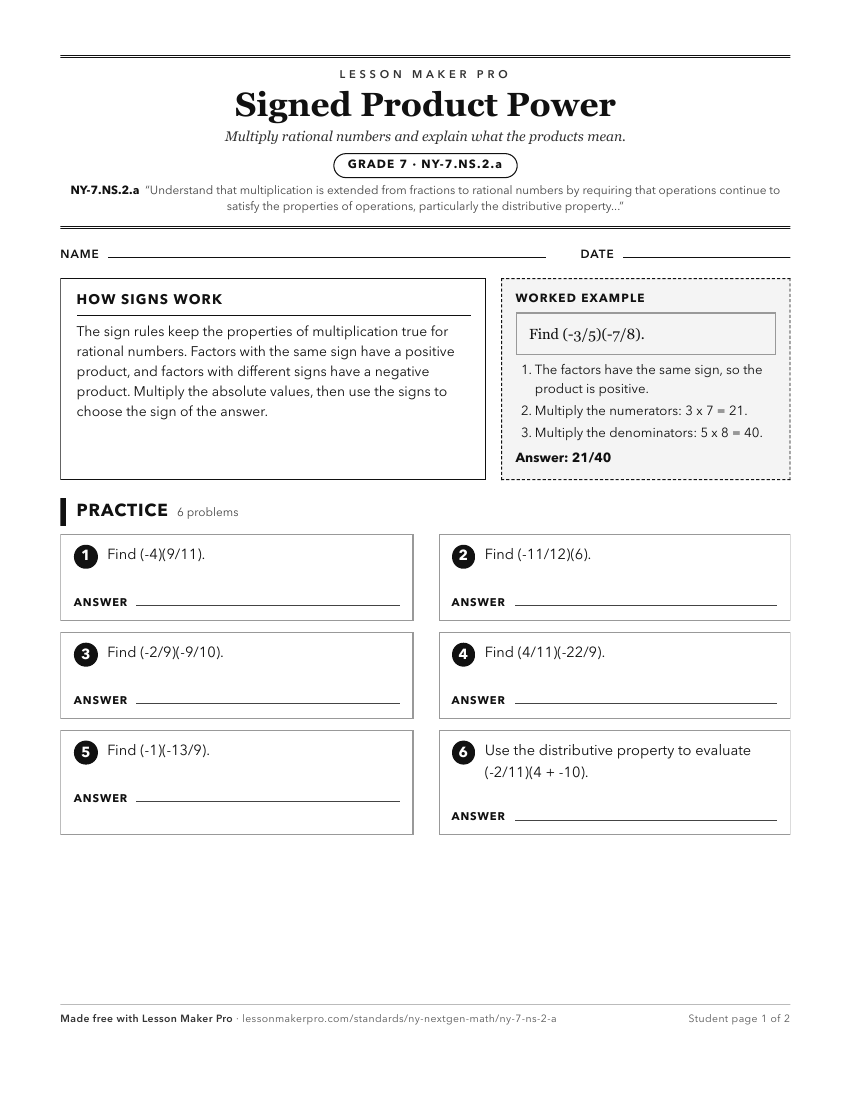 Preview of the NY-7.NS.2.a printable worksheet