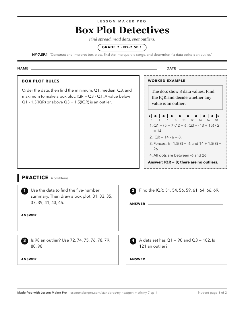 Preview of the NY-7.SP.1 printable worksheet