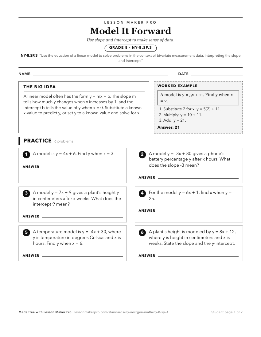 Preview of the NY-8.SP.3 printable worksheet