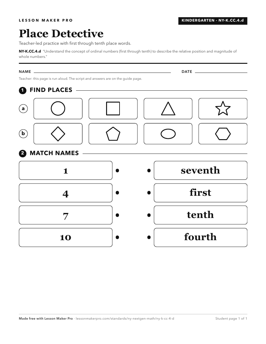 Preview of the NY-K.CC.4.d printable worksheet
