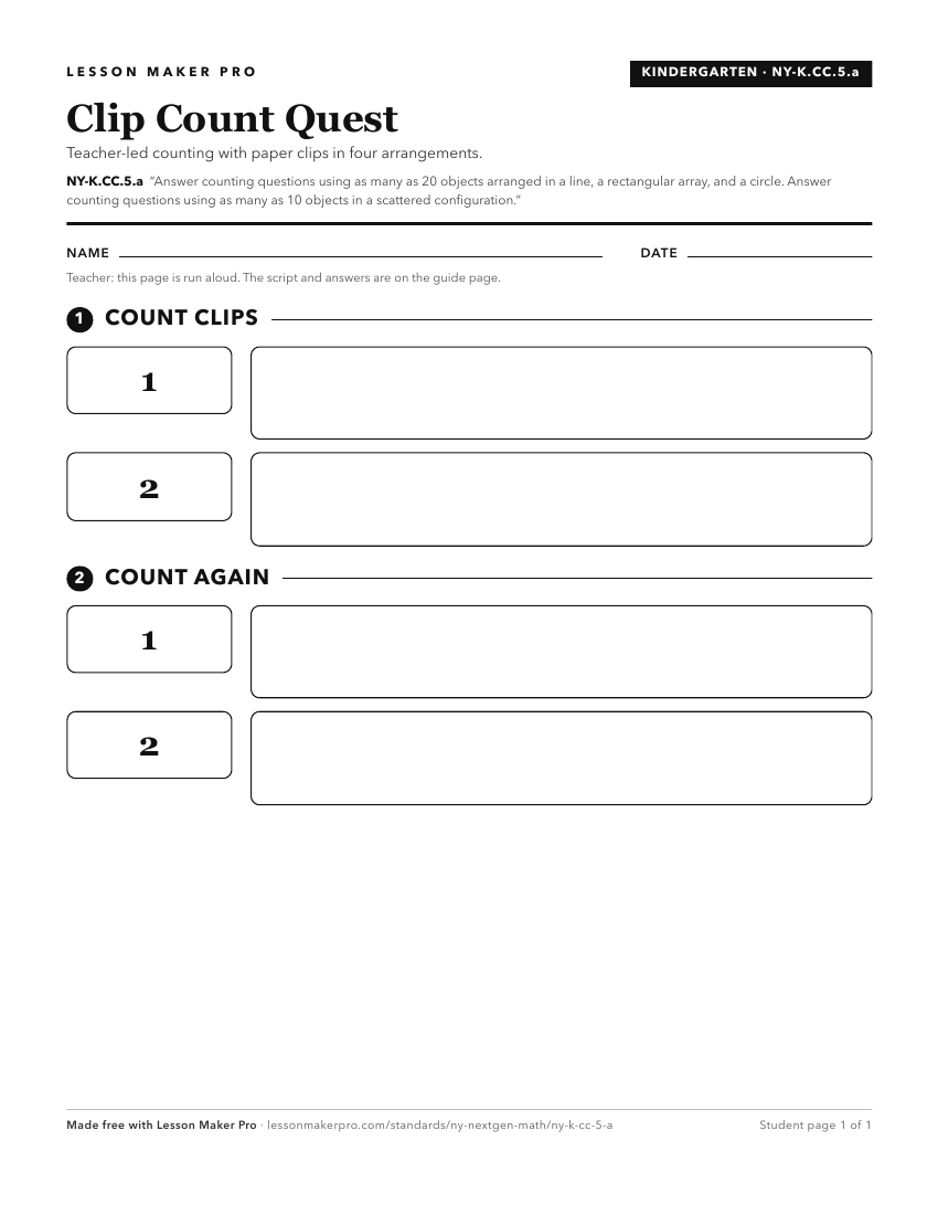 Preview of the NY-K.CC.5.a printable worksheet
