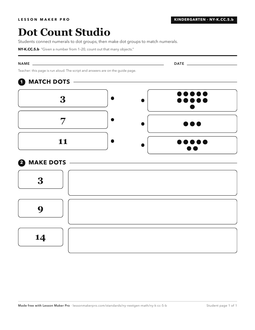 Preview of the NY-K.CC.5.b printable worksheet