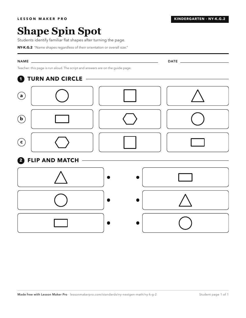 Preview of the NY-K.G.2 printable worksheet