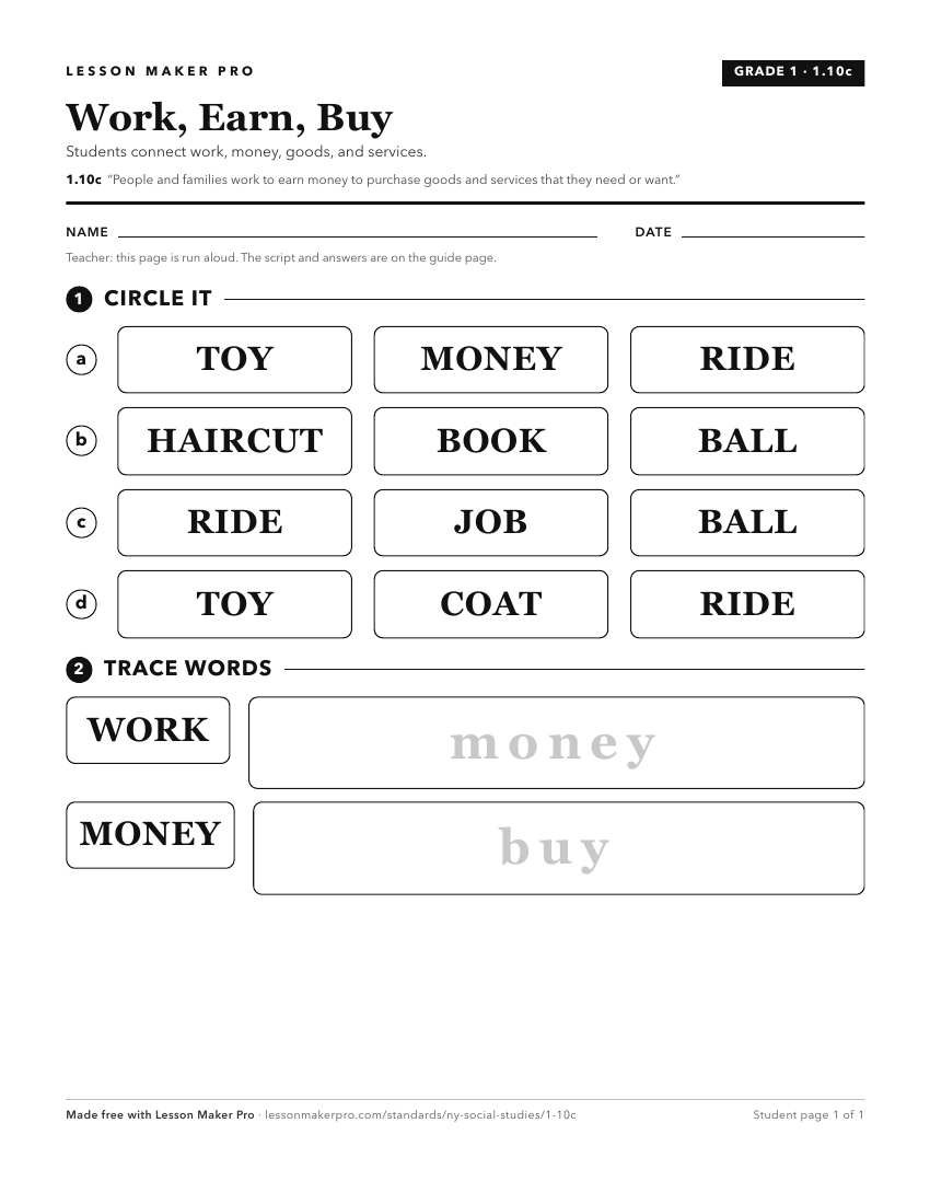 Preview of the 1.10c printable worksheet