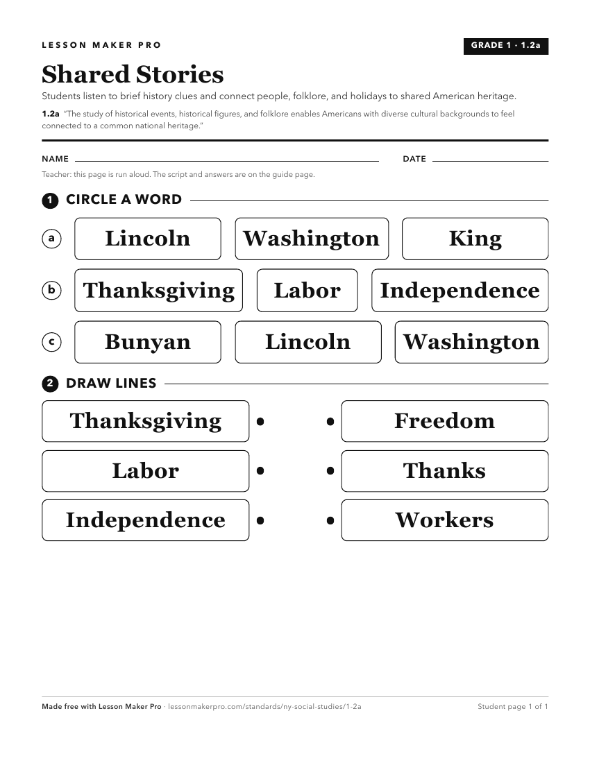 Preview of the 1.2a printable worksheet