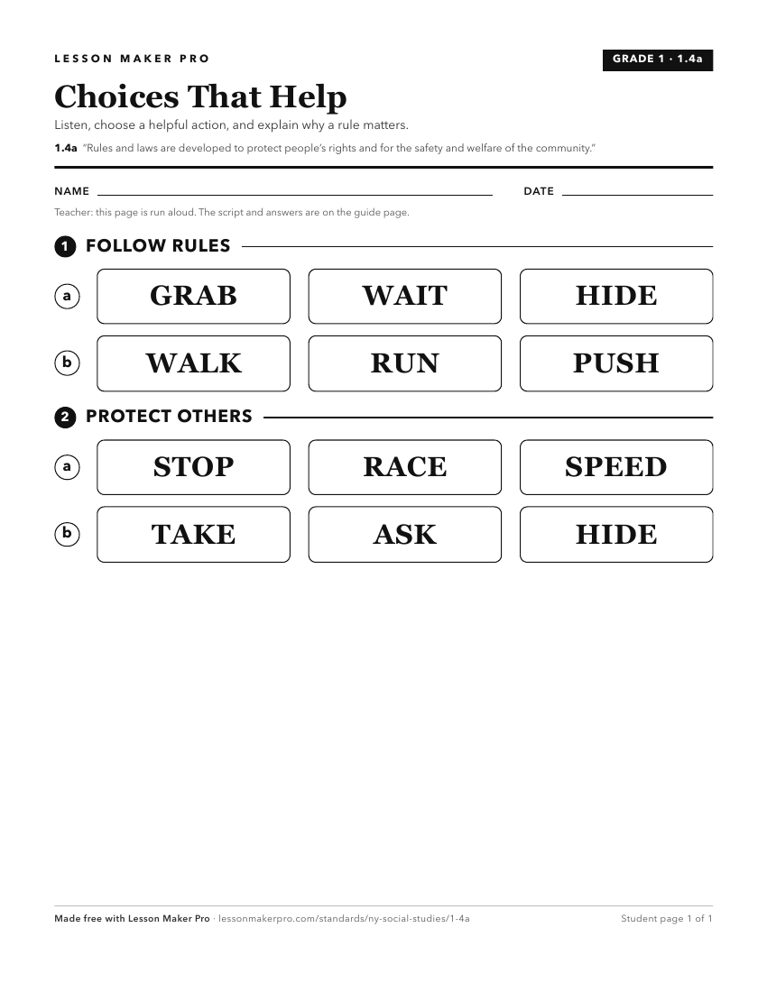 Preview of the 1.4a printable worksheet