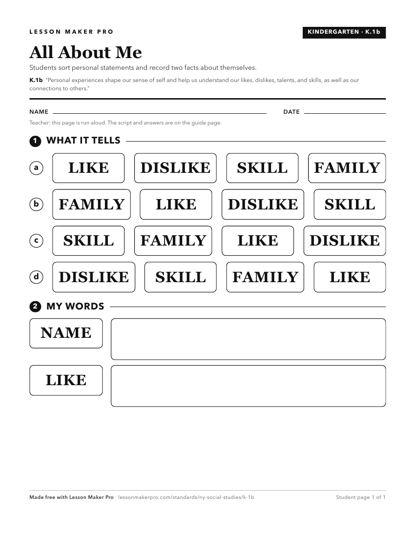 Preview of the K.1b printable worksheet