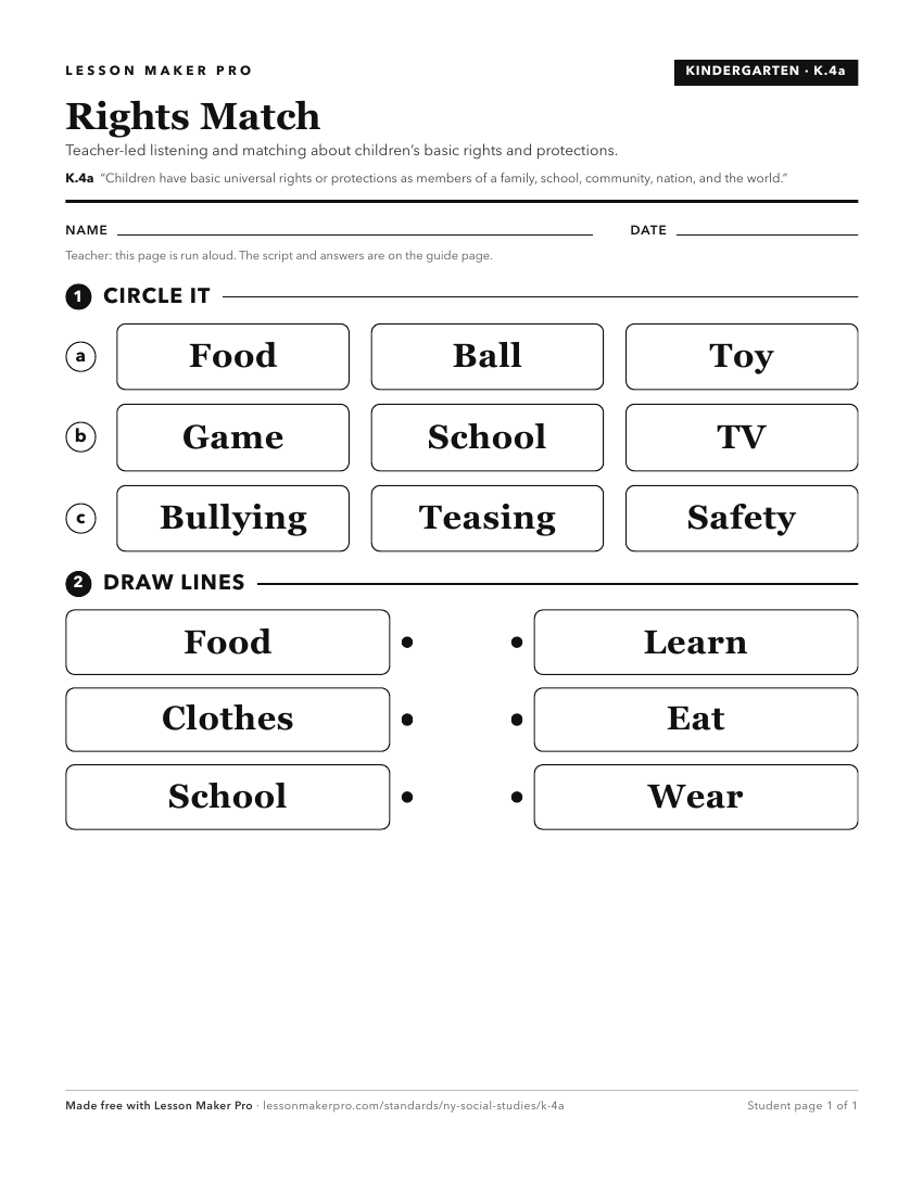 Preview of the K.4a printable worksheet
