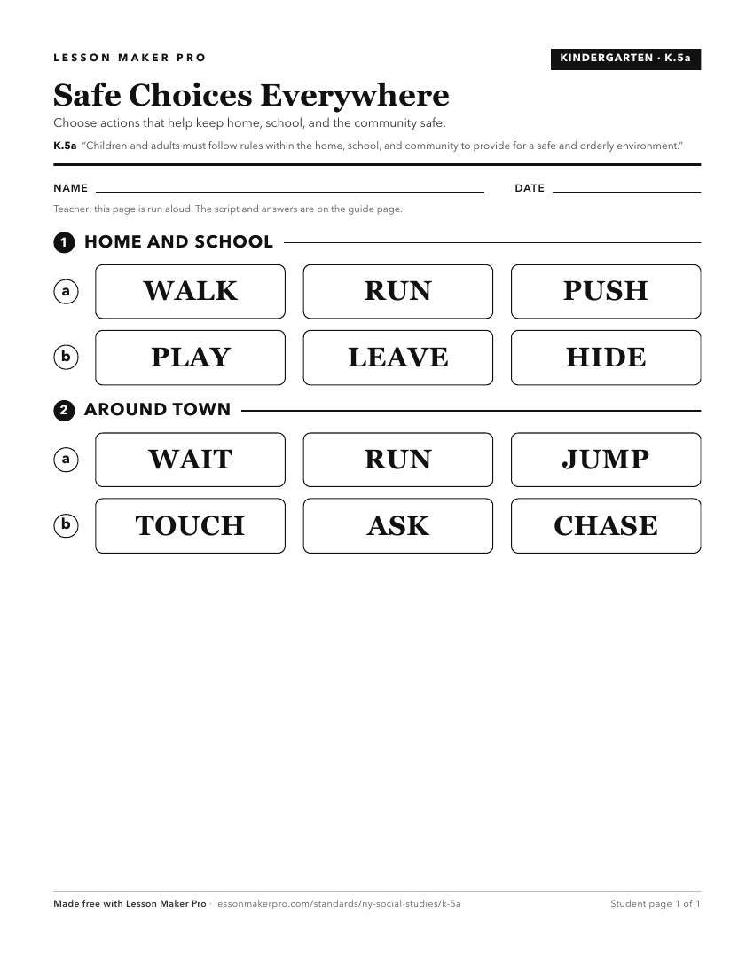 Preview of the K.5a printable worksheet
