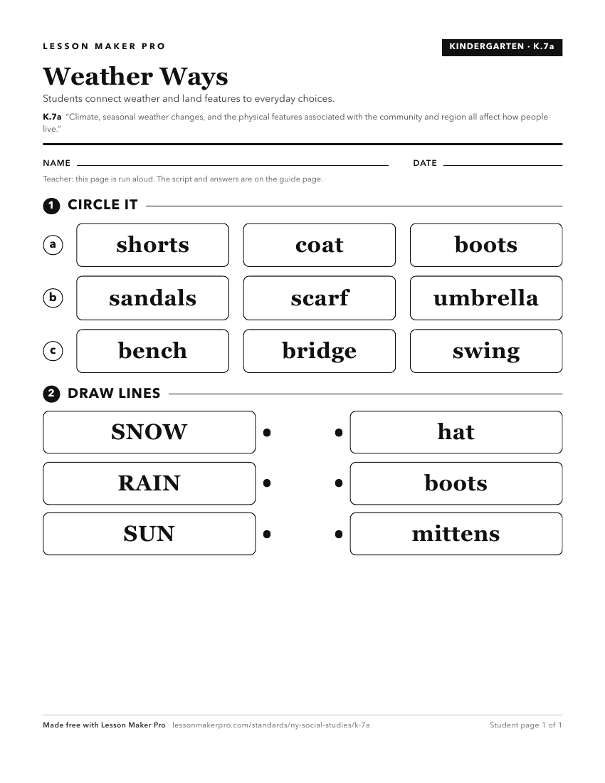 Preview of the K.7a printable worksheet